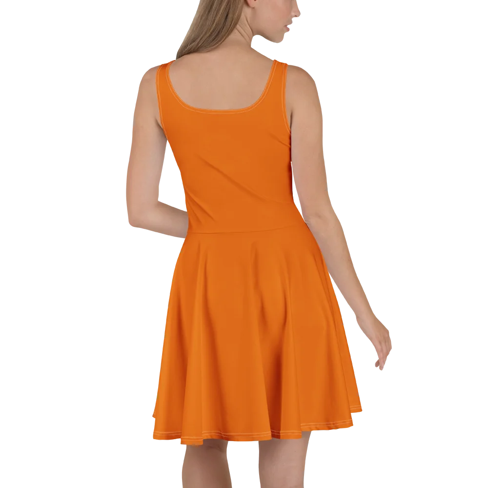 Burnt Orange Solid Color Fit and Flare Dress product image (4)