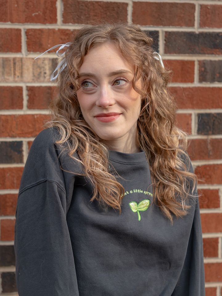 Just a little Sprout Embroidered Sweatshirt product image (1)