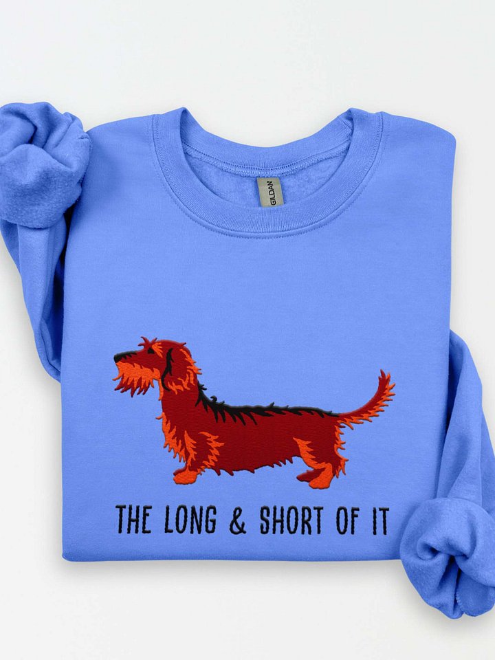 The Long & Short of It Sweatshirt (Embroidered) of a Wirehaired Dachshund(Red & Tan) product image (1)