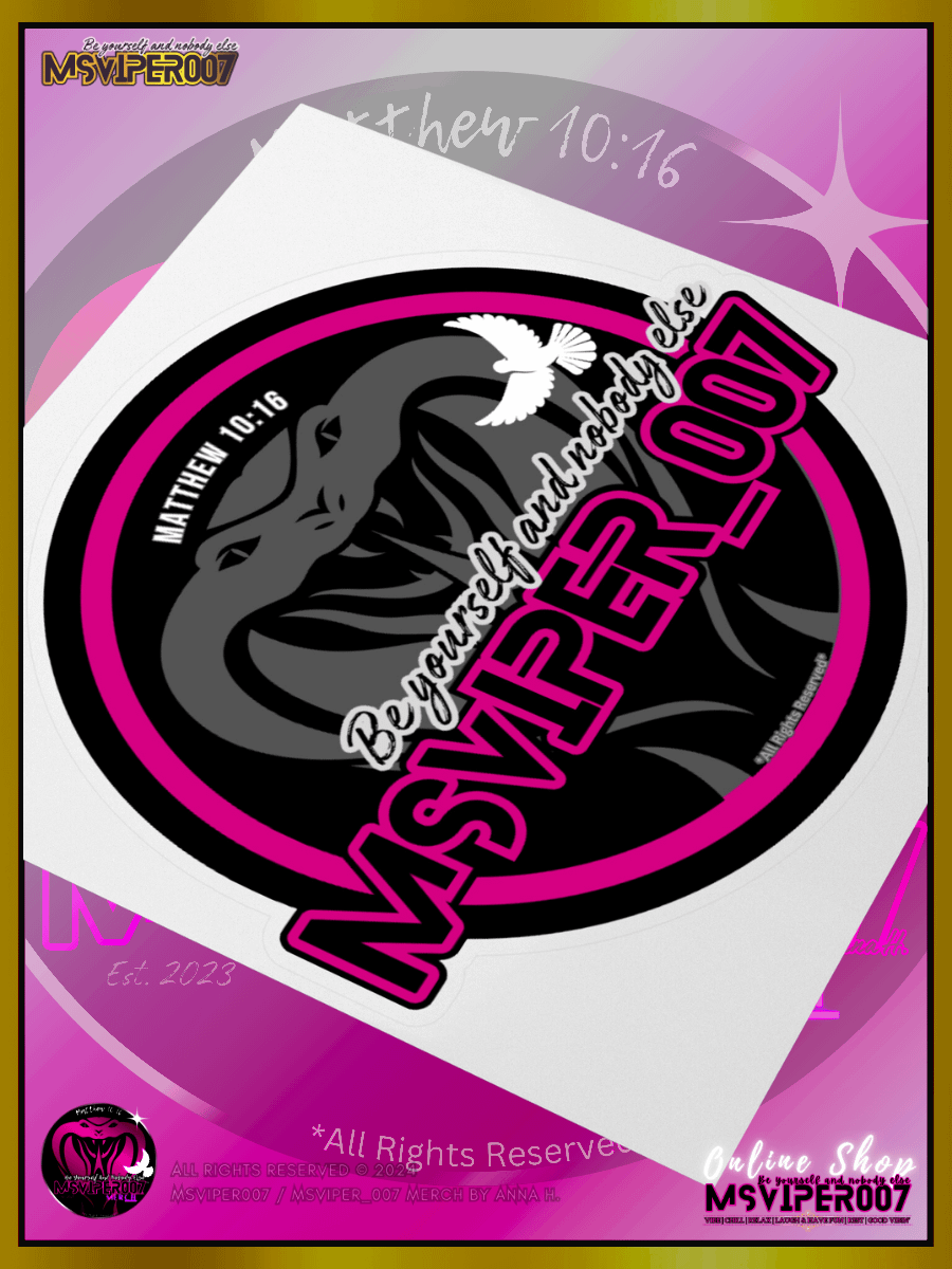 Sticker - "MsViper_007™ Brand Classic" [pink/blk emblem] Support&Sport Kiss cut Stickers By Anna H. product image (3)
