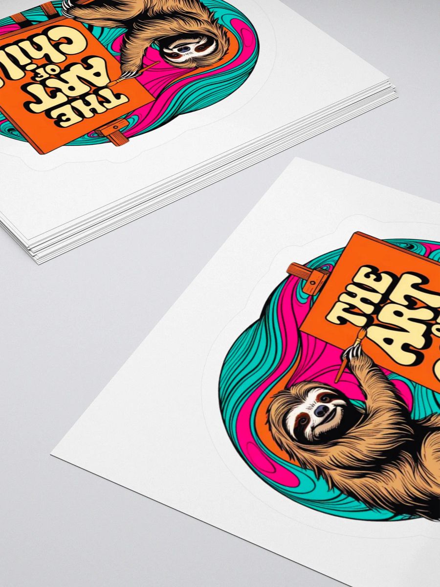 Chill sloth painter Kiss Cut Stickers product image (11)