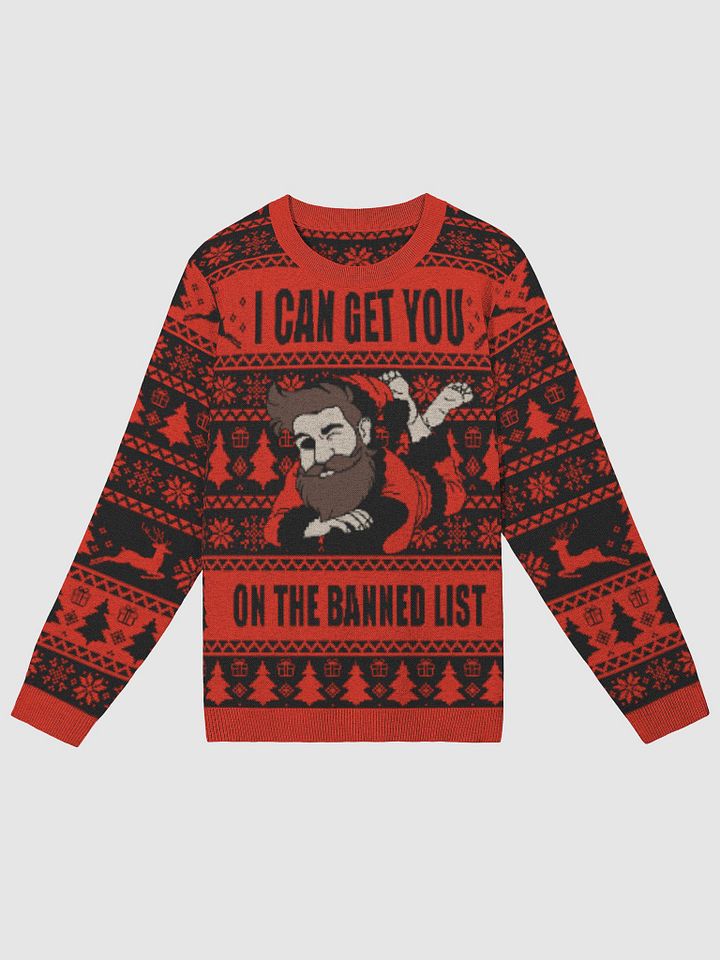 Jon's Naughty Banned List Sweater RED/Black product image (1)