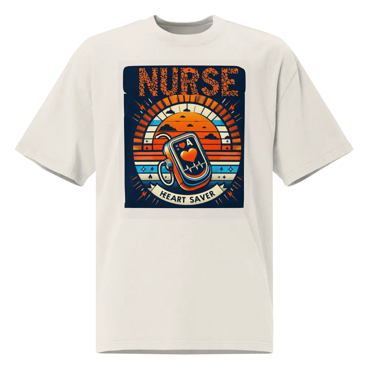 Heart Saver Retro Nurse Oversized Tee product image (1)