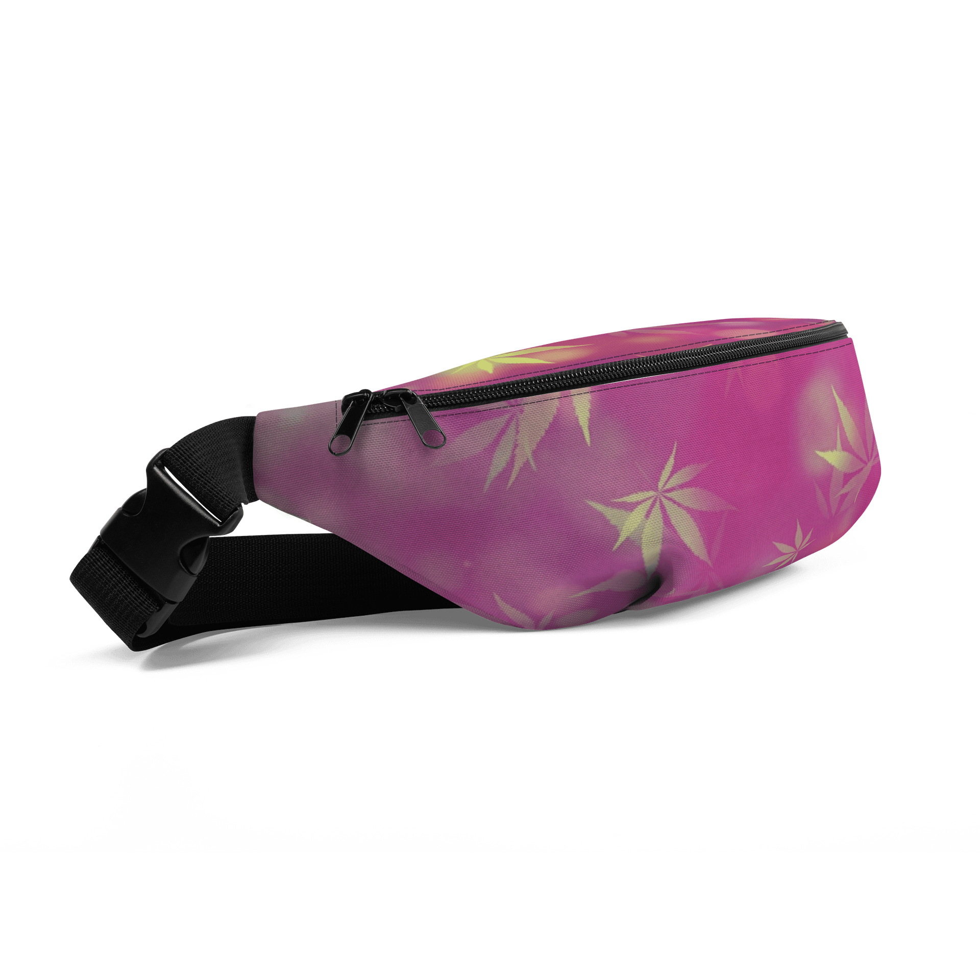 Maroon & Gold Bokeh Cannabis Leaf Pattern Fanny Pack product image (3)