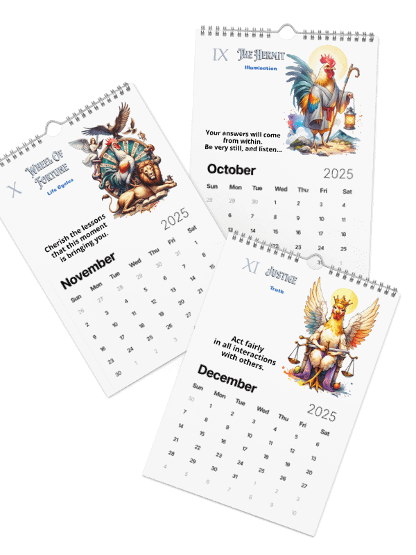 Chicken Tarot Inspiration 12 Month Wall Calendar product image (5)