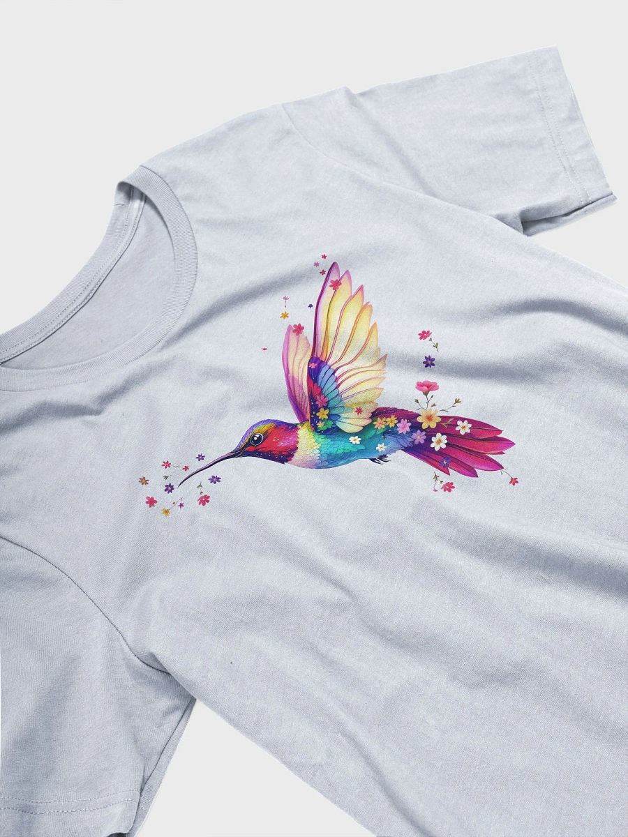 Hummingbird T-Shirt, Colourful Floral Bird Tee, Nature-Inspired Art, Unique Gift for Bird Lovers, Vibrant Spring Fashion product image (3)