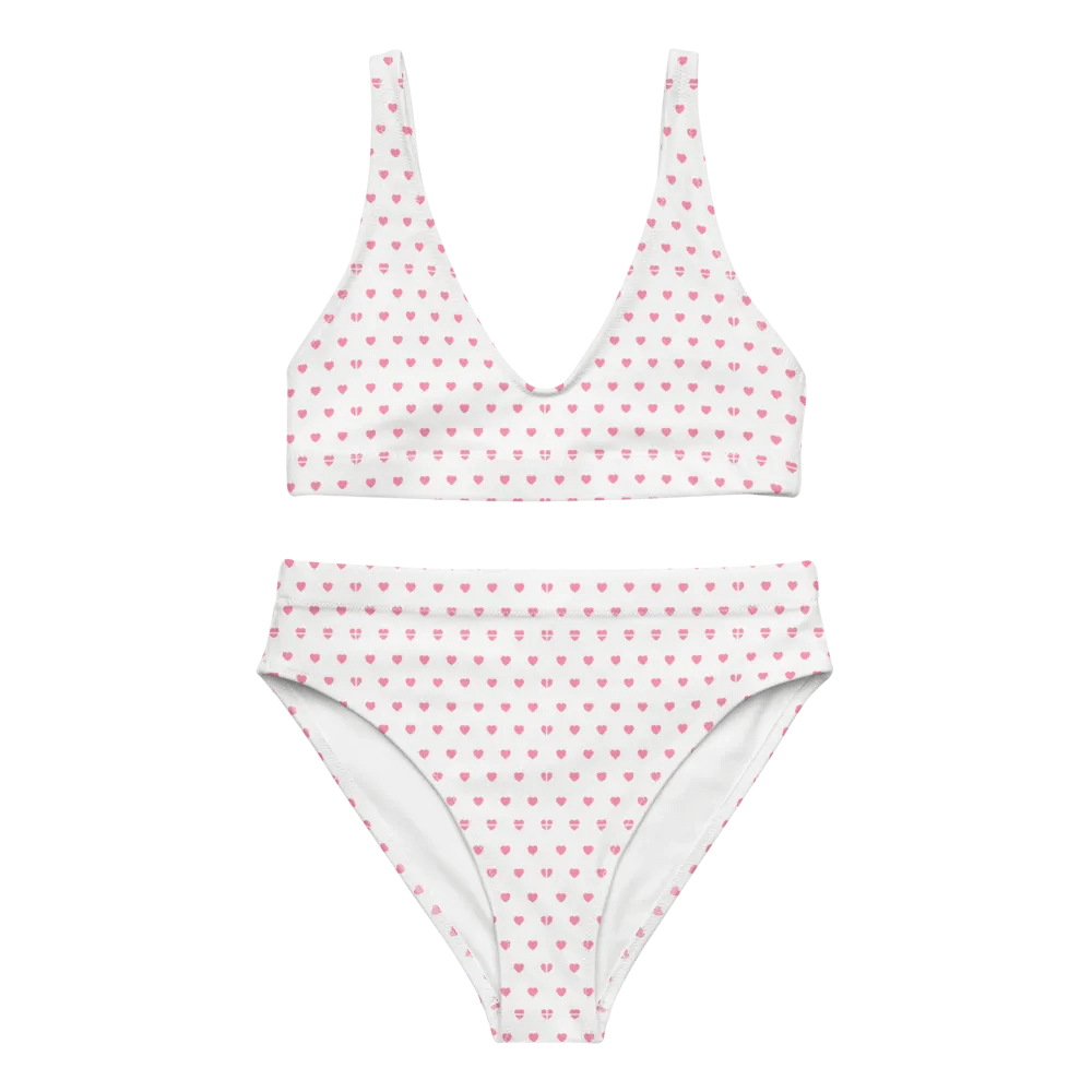 Pastel Heart Seamless Pattern High Waisted Bikini - V12 product image (3)