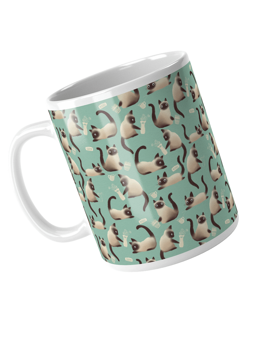 Bad Siamese Cats Knocking Stuff Over Mug, Mint product image (9)