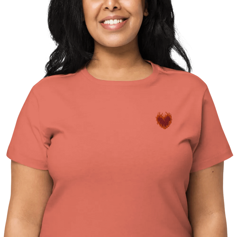 SnugglesCat Flaming Heart Logo | Embroidered High Waisted Tee product image (3)
