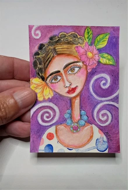 Frida Kahlo Purple Portrait product image (1)