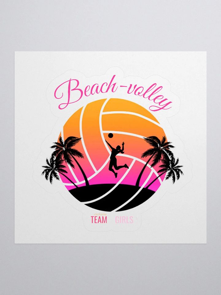 Sunset Spike Volleyball Kiss Cut Stickers product image (3)