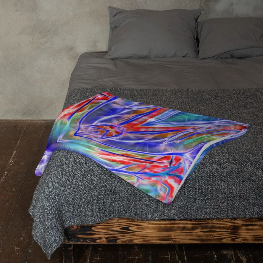Blue Red Kaleidoscope Throw Blanket product image (23)