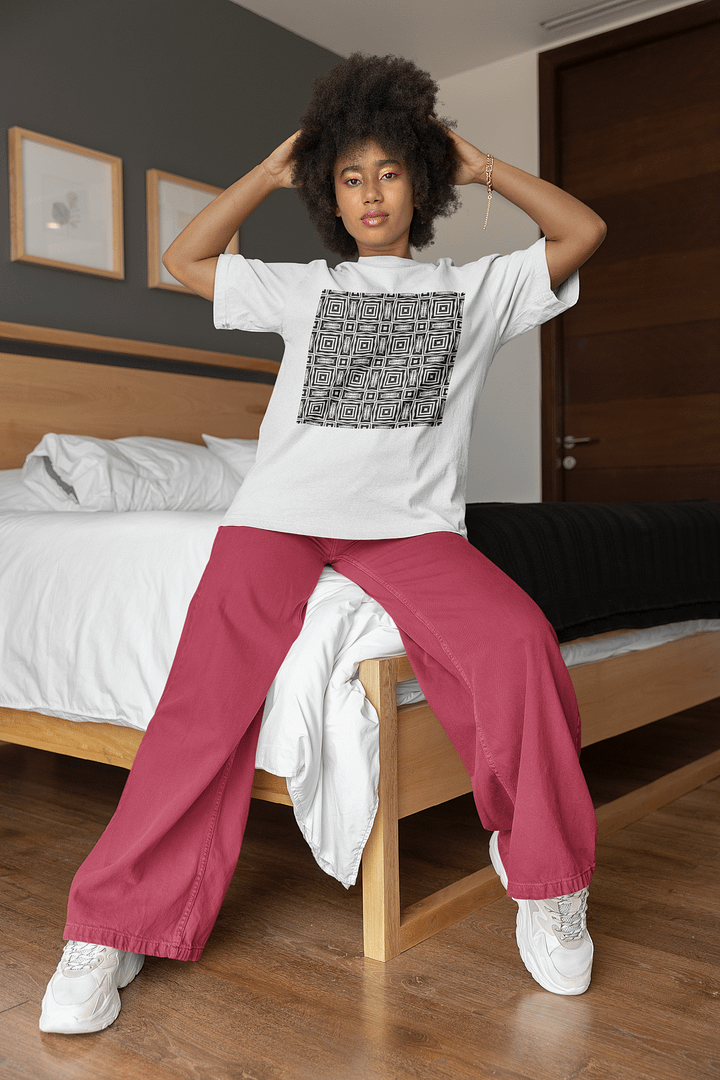 Abstract Monochrome Repeating Pattern Women's T Shirt product image (1)
