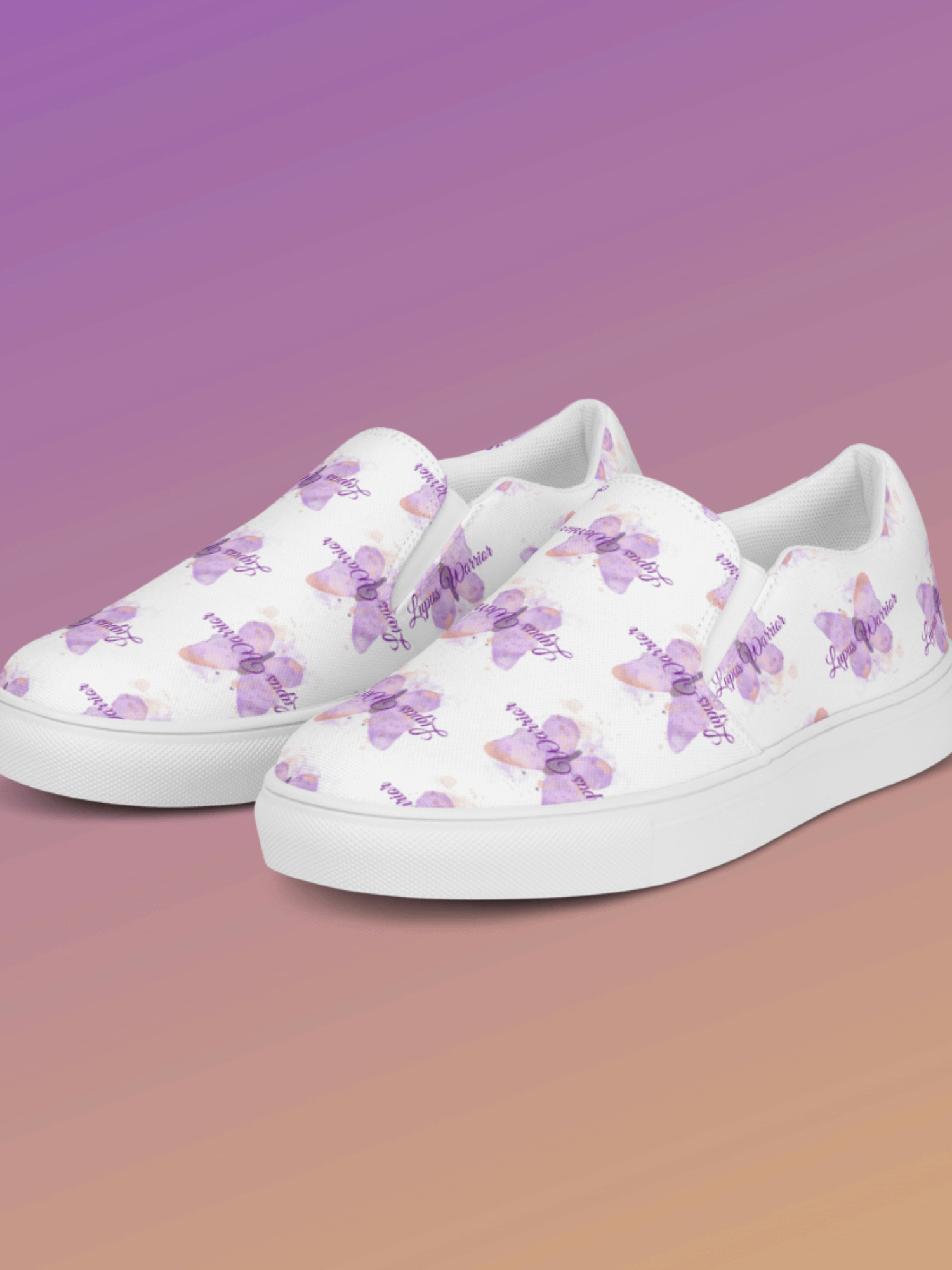 Purple Butterfly Lupus Warrior Slip On Canvas product image (5)
