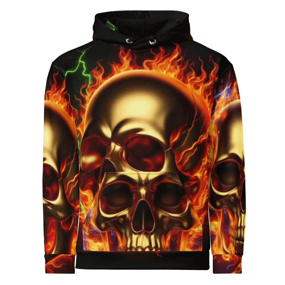 All-Over Blaze - Unisex Skull Hoodie #3 product image (1)