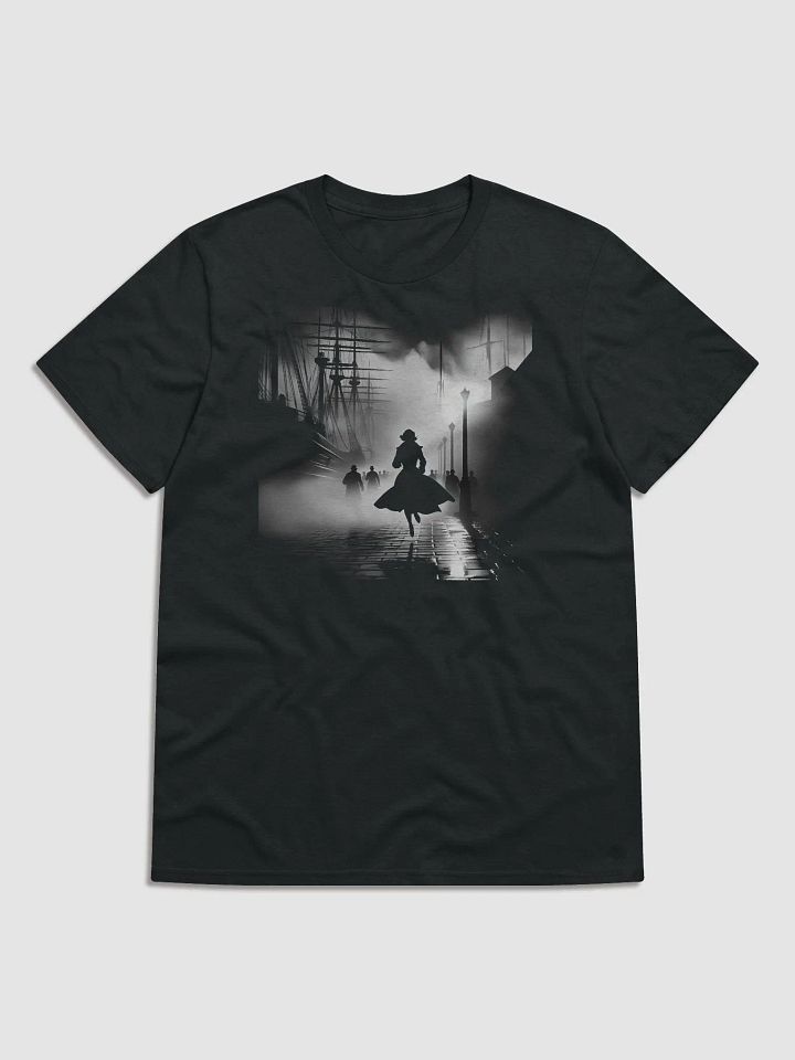 Noir Escape on the Misty Docks (Front Print Womens Tee) product image (1)