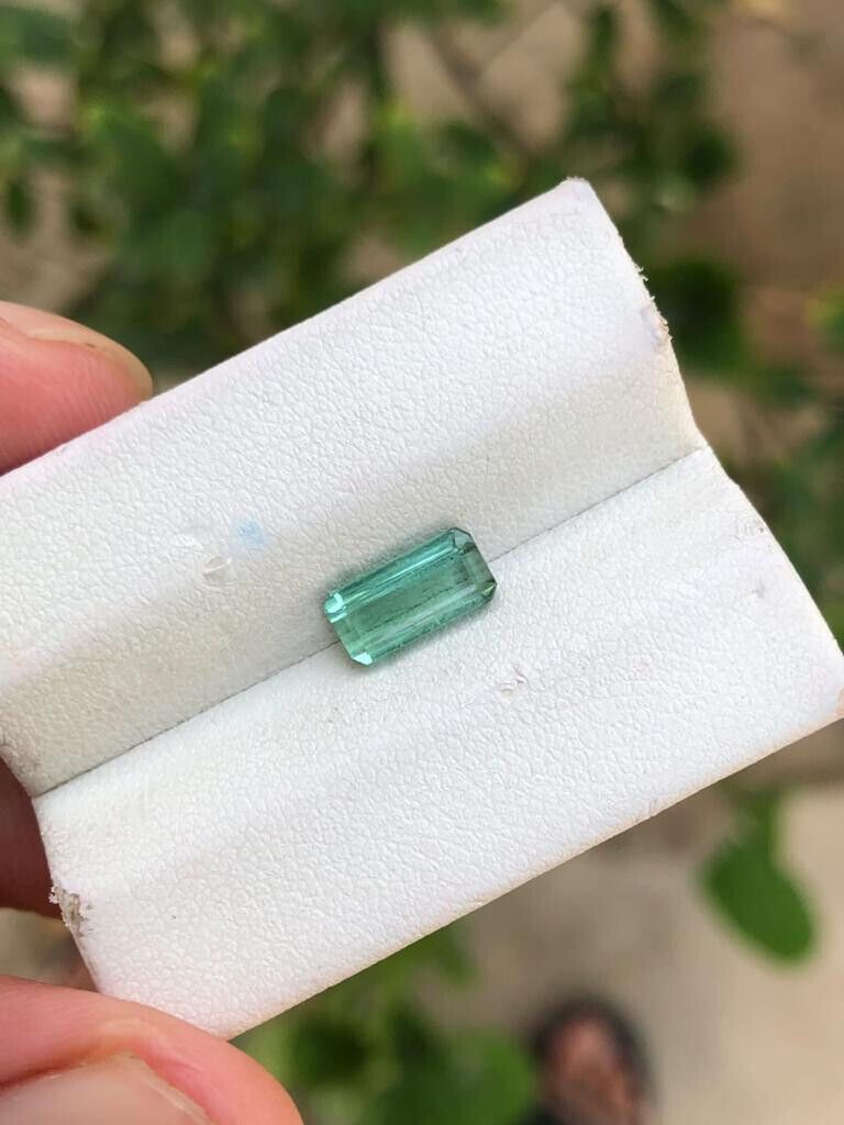 TOURMALINE EMERALD CUT LITE GREEN GEMSTONE FOR RING FATHER'S DAY GIFT, 1.30 CRT product image (5)