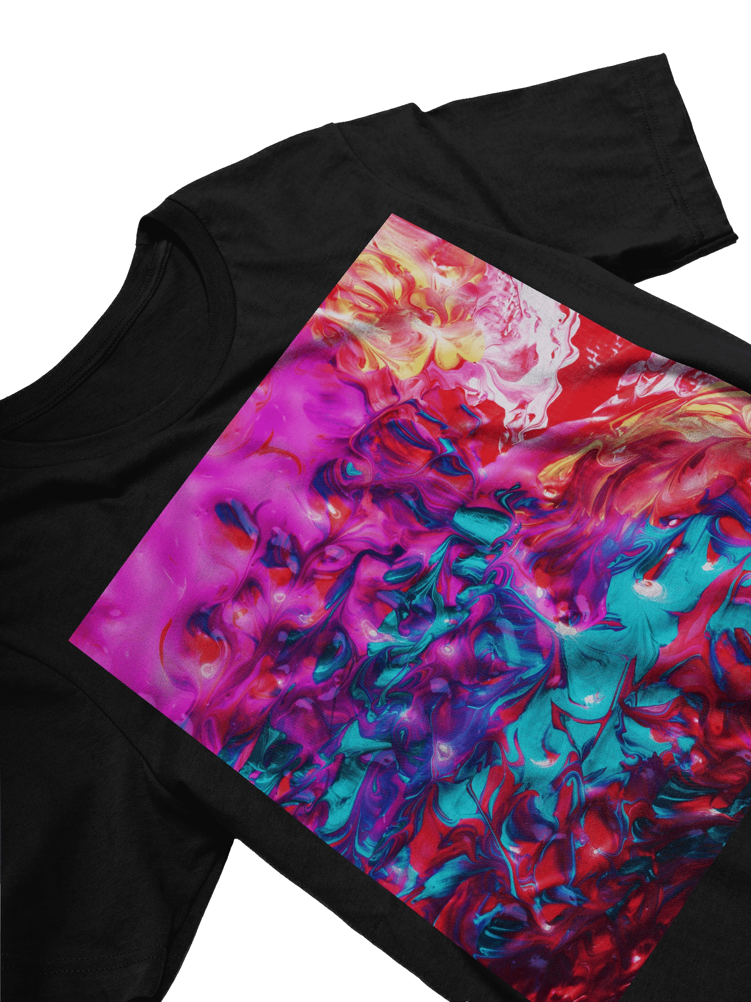 Neon Abstract T-Shirt Vibrant Psychedelic Fluid Acrylic Swirl product image (2)