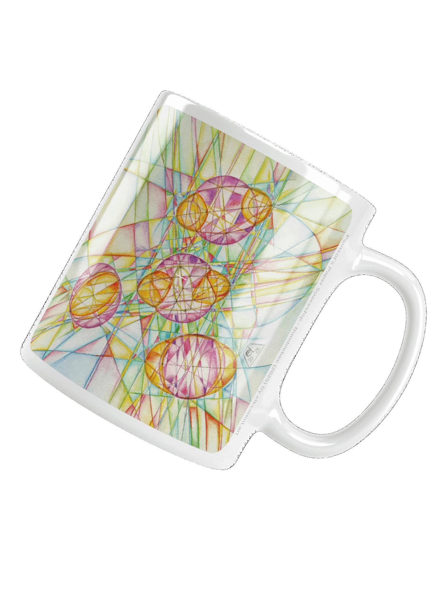 Poinsot's Paper Spaceship 2+3 - Gyroscope Physics Geometric Drawings Mug product image (7)