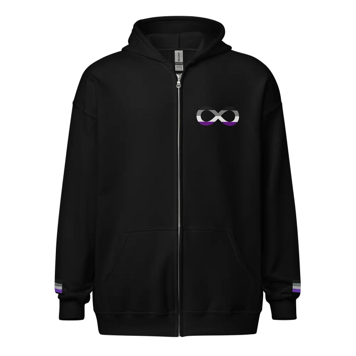 Floral Autistic Ace Infinity Pride Hoodie (Zip, Front + Back Design) product image (1)