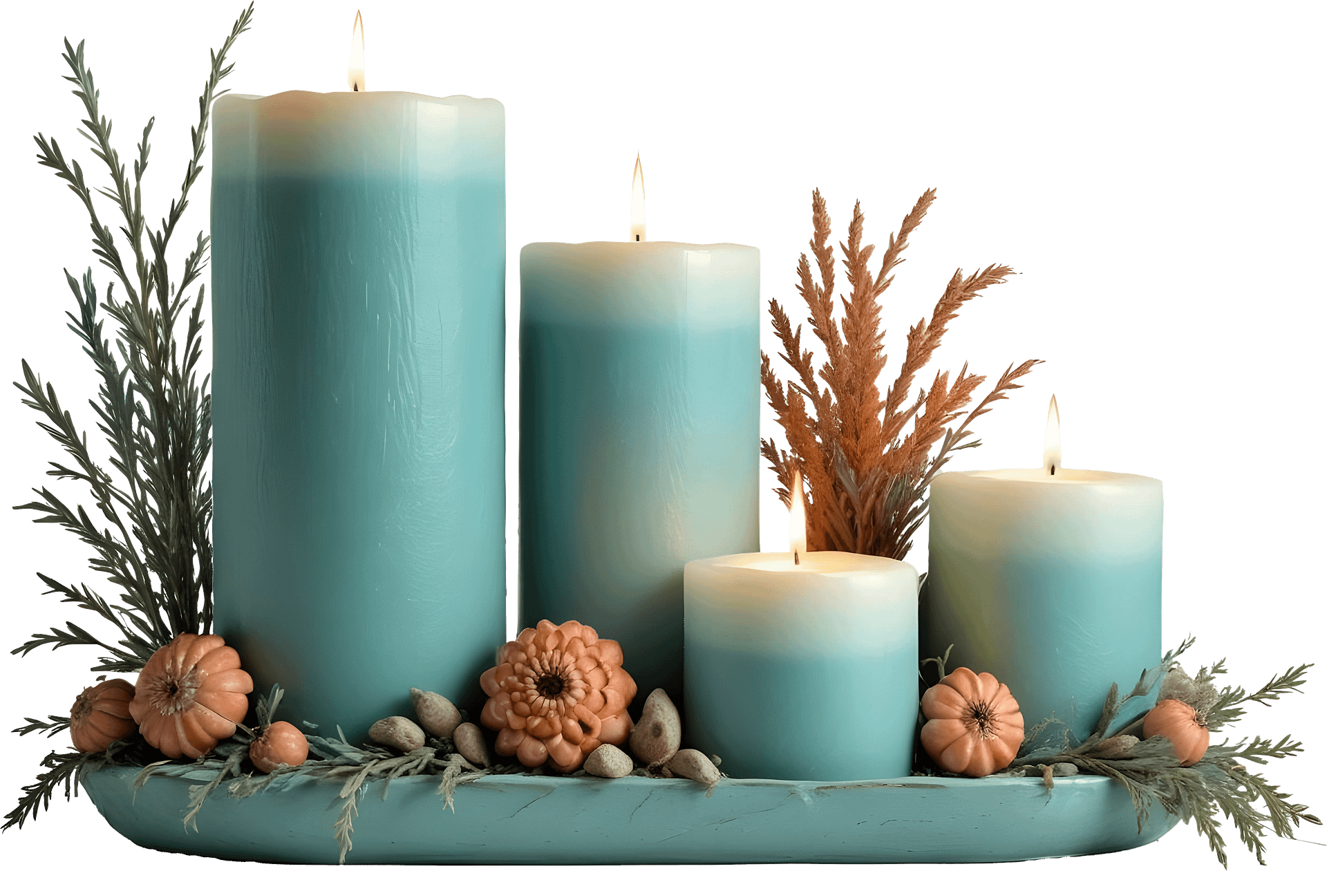 Provence-Inspired Candle and Floral Arrangements, PNG product image (1)