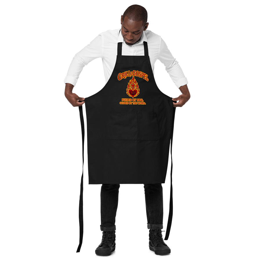 Grill & Gospel Christian BBQ Apron– Fueled by BBQ, Guided by the Word product image (2)
