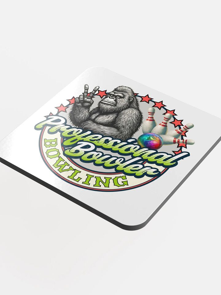 Professional Bowler Sasquatch Bowling Glossed Cork Coaster product image (1)