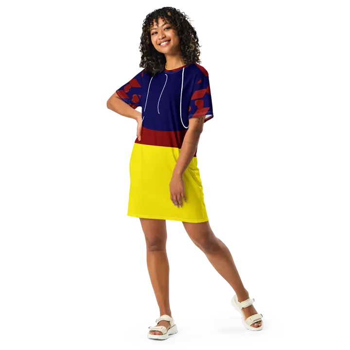 Princess Bounding T-Shirt Dress Blue and Yellow product image (1)