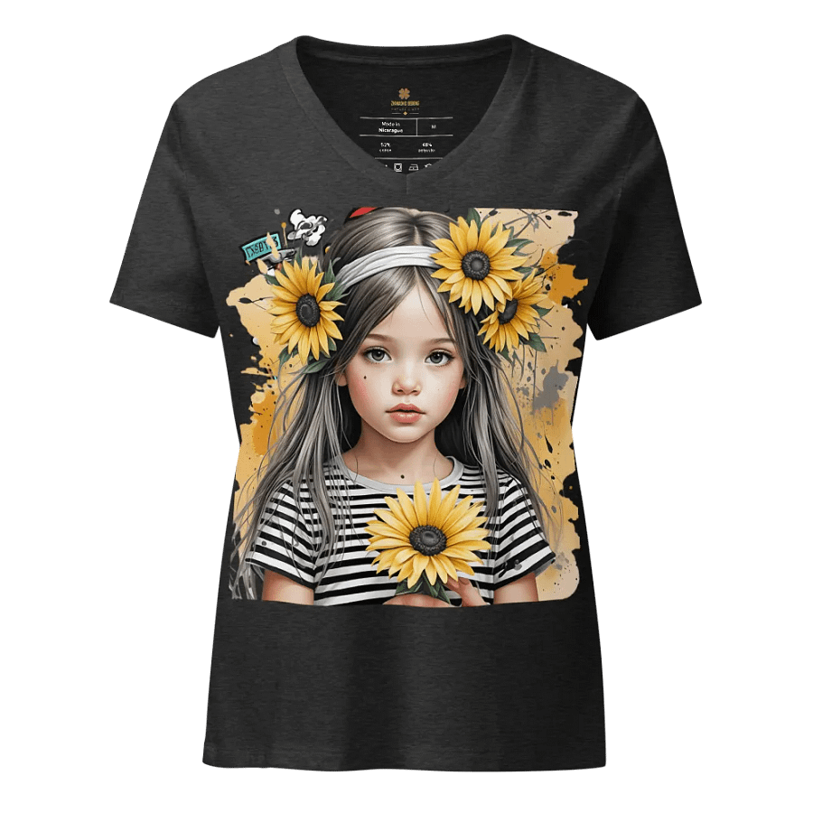 Sunflower Serenity Women's Relaxed V-Neck T-Shirt product image (3)