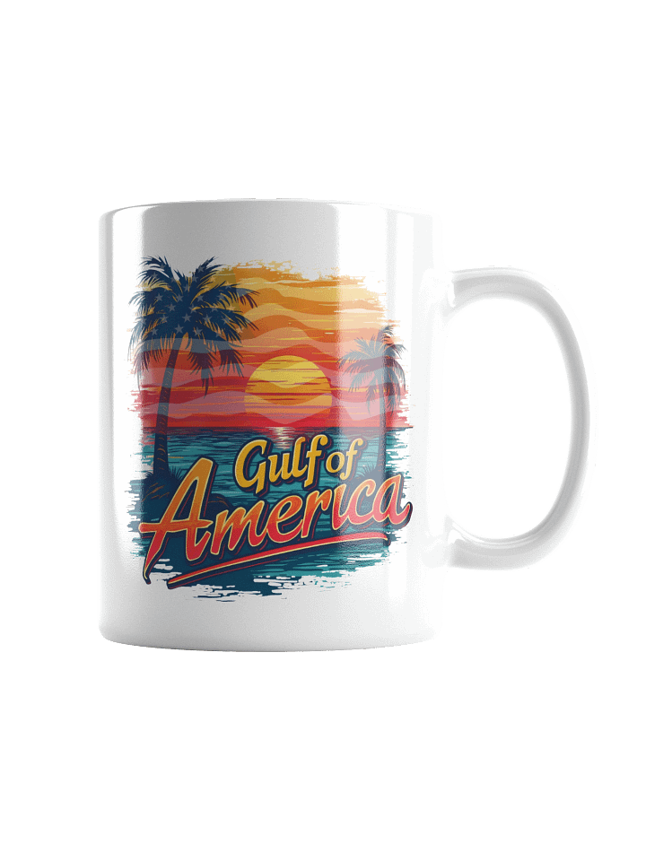 The Gulf of America with Sunset Flag Mug product image (2)