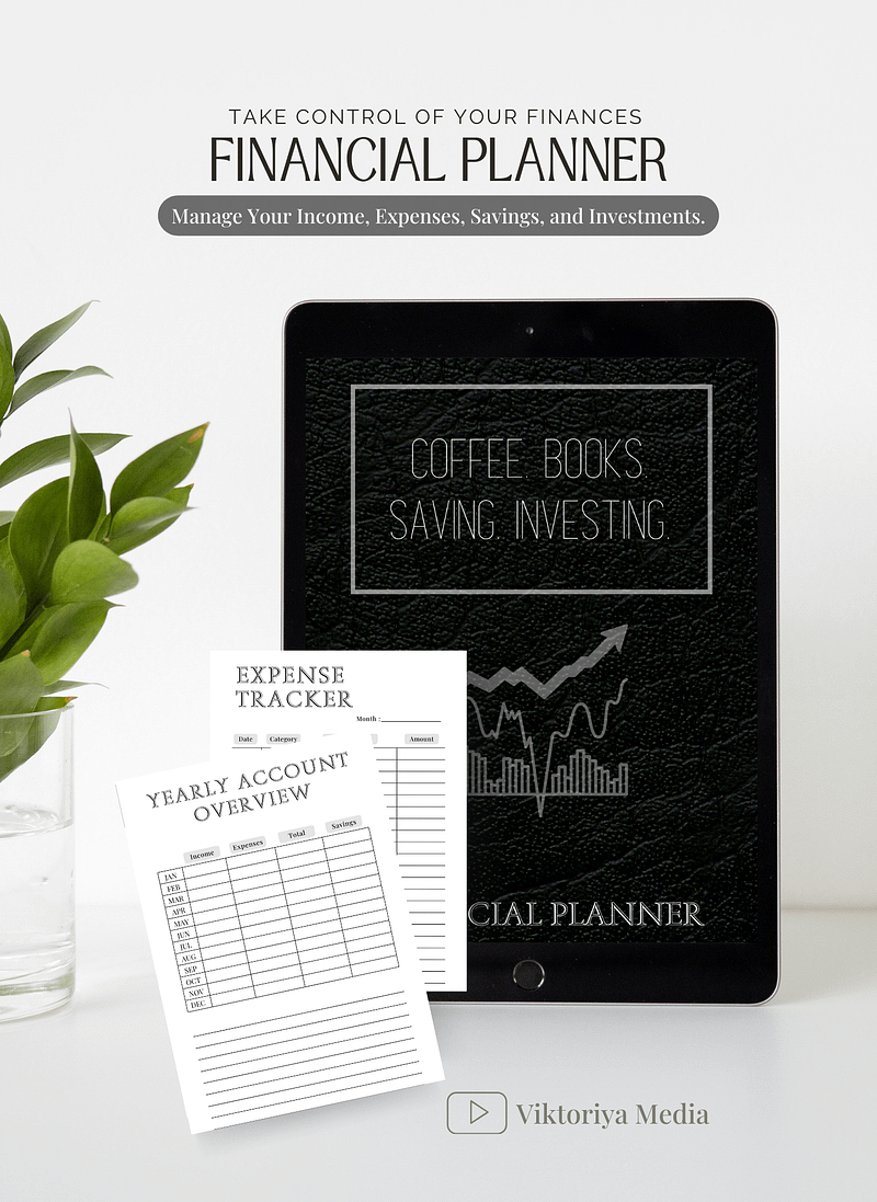 Digital Financial Planner - Coffee, Books, Saving, Investing
