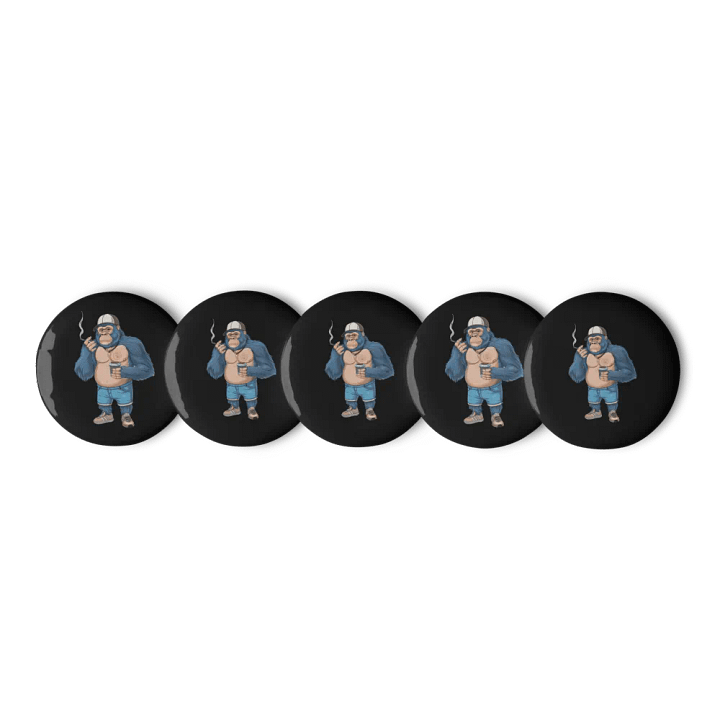 Blue Gorilla Black Set of Pin Buttons product image (2)