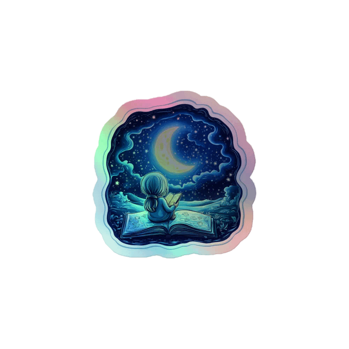 Moonlit Storytime Holographic Sticker product image (1)