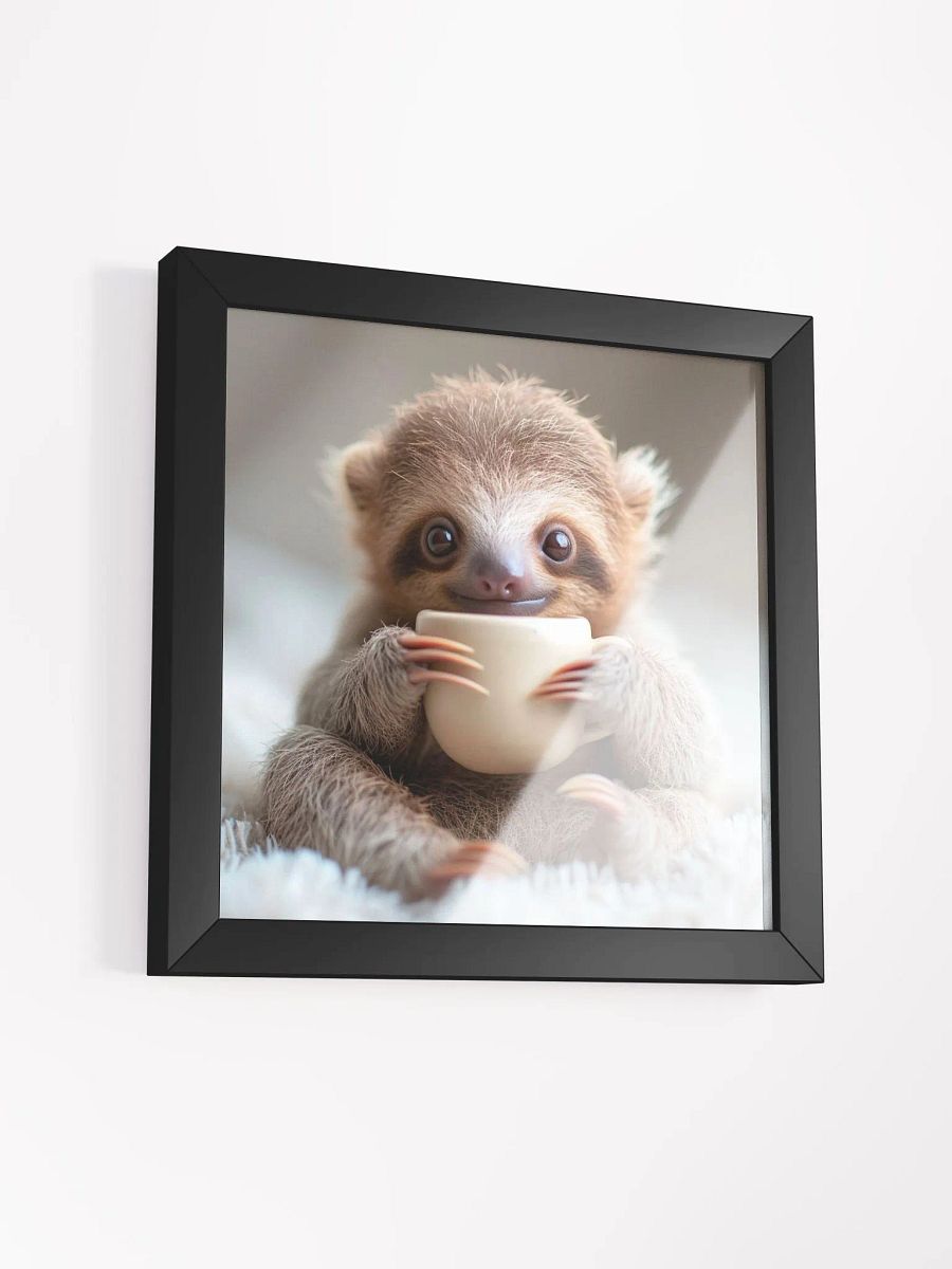 Coffee Lover Cute Baby Sloth Wall Art product image (26)