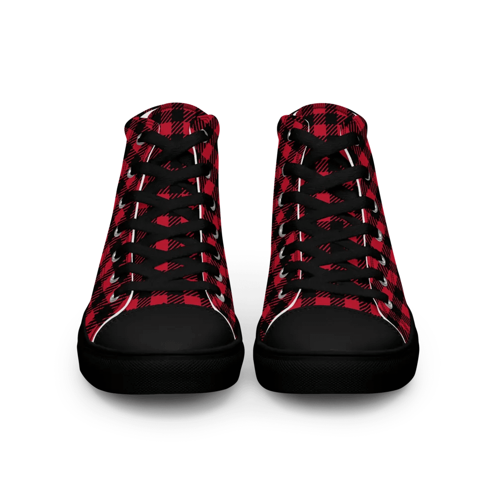 Retro Red Buffalo Plaid Women's High Tops product image (8)