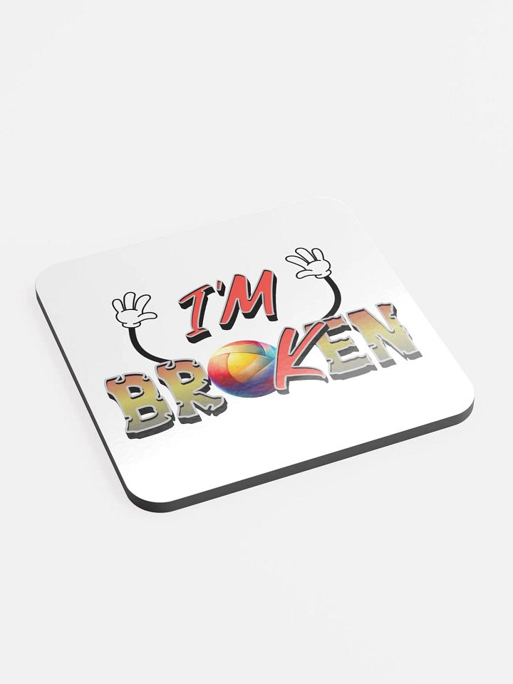 Im Ok Im Broken Volleyball Vibes Glossed Cork Coaster product image (2)