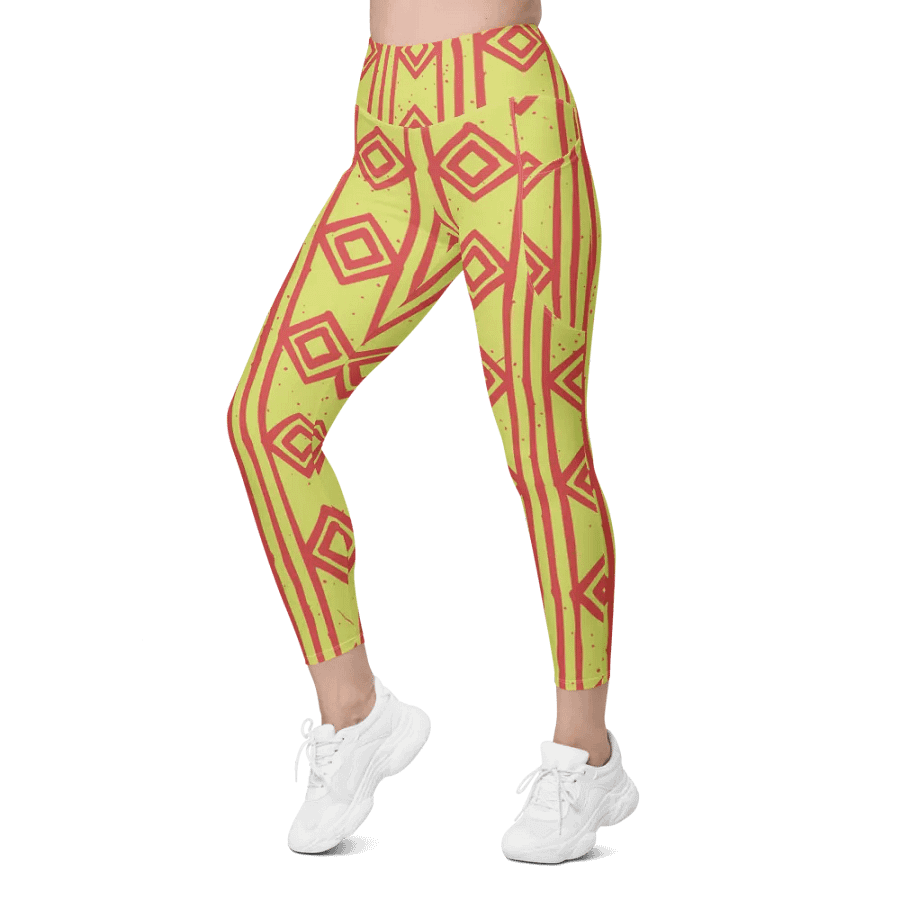 Leggings with Pockets – Hand-Drawn Style Ethnic Pattern for Unique Comfort product image (4)