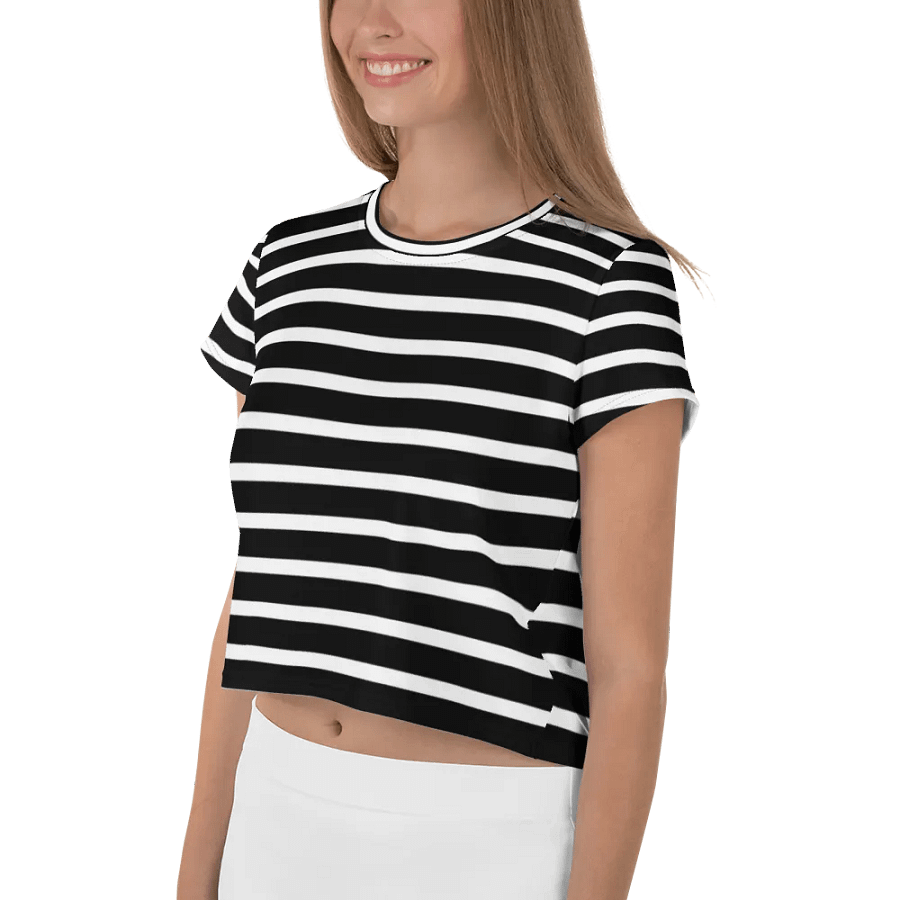 Black & White Stripes Crop Top product image (5)