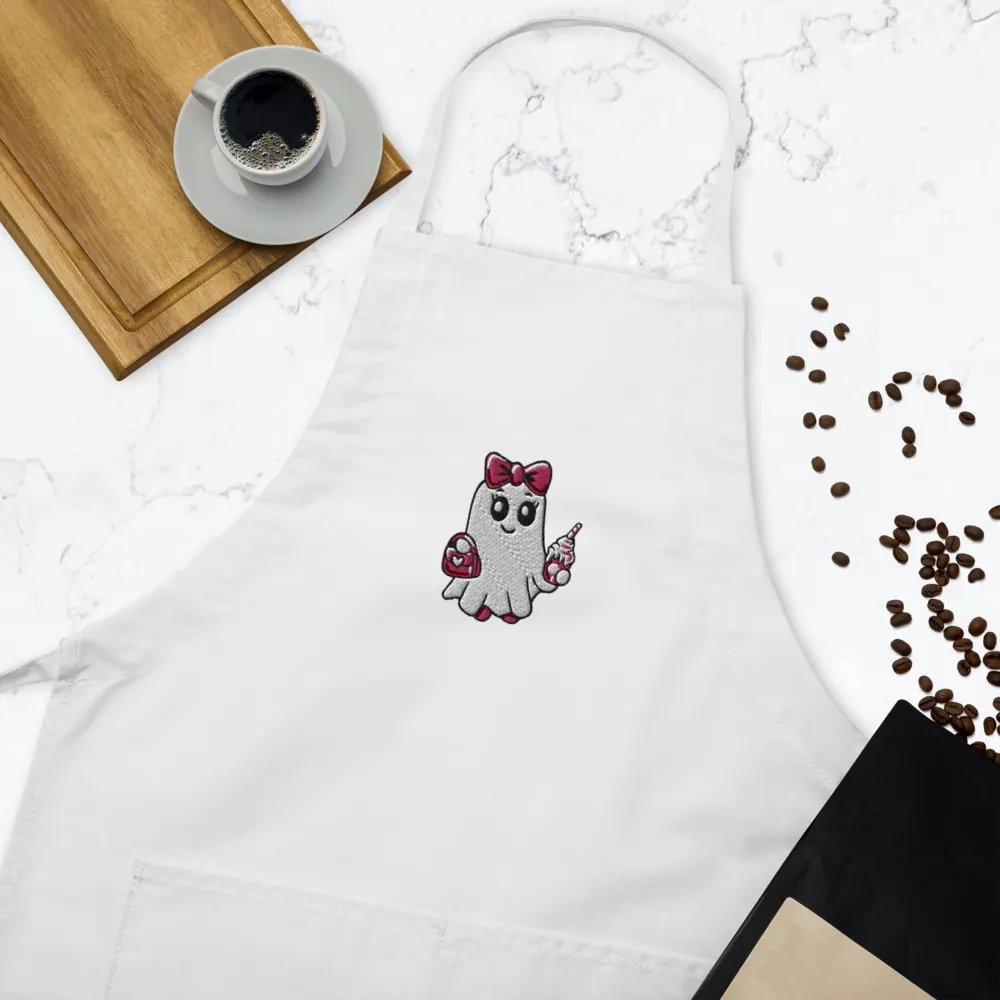 Cute Ghost Embroidered Cooking Apron product image (11)