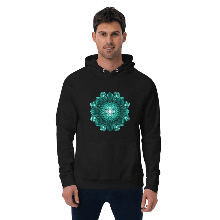 Turquoise Dot Mandala Unisex Eco Hoodie product image (2)