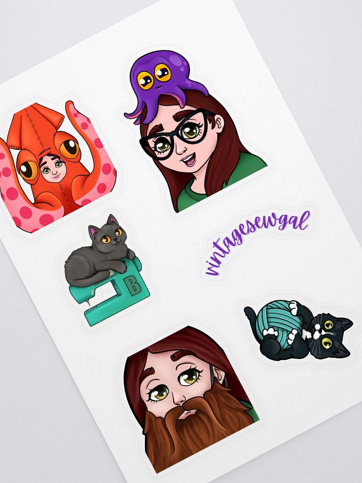 VintageSewGal Emote Sticker Sheet product image (1)
