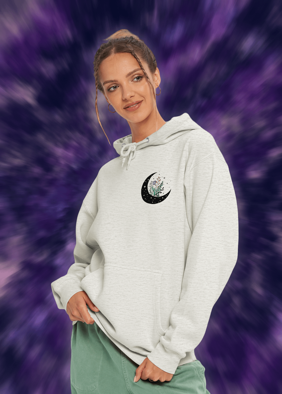 Celestial Blossom Crescent Hoodie Light product image (18)
