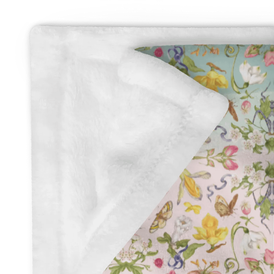 Exotic Blooming Floral Butterfly Pink/Mint Stripe Throw Blanket product image (12)