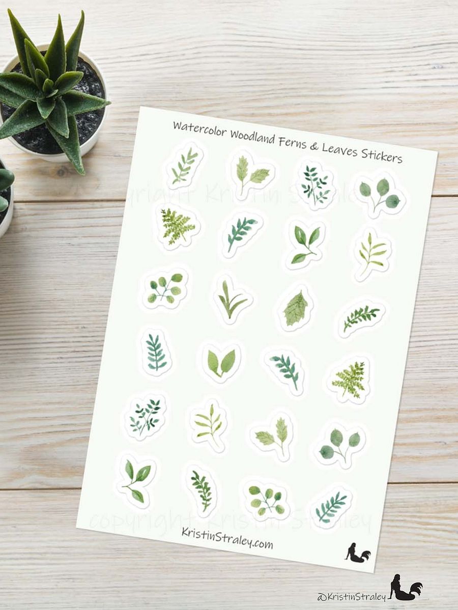 Woodland Ferns and Leaves Sticker Sheet product image (5)