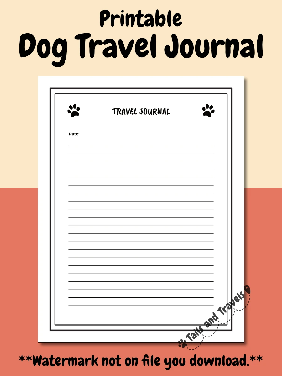 Printable Dog Travel Journal product image (6)