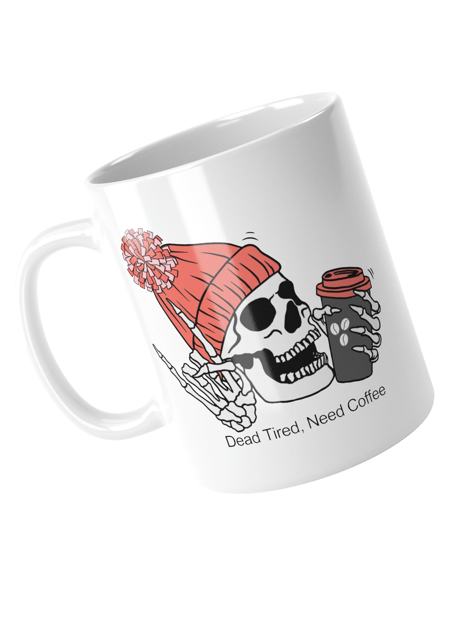 Rosey “Dead Tired, Need Coffee.” Skeleton Ceramic Mug product image (4)