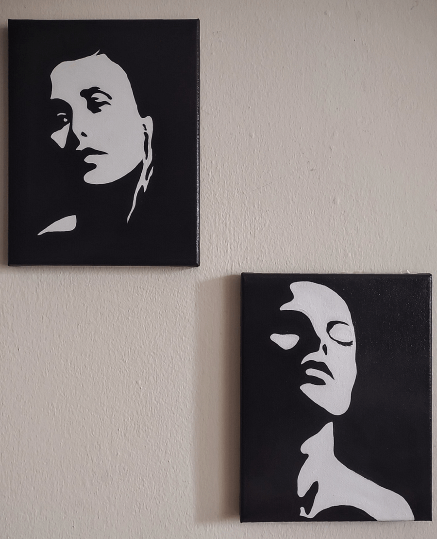 Black and White Negative Contrast Portraits on Canvas product image (1)