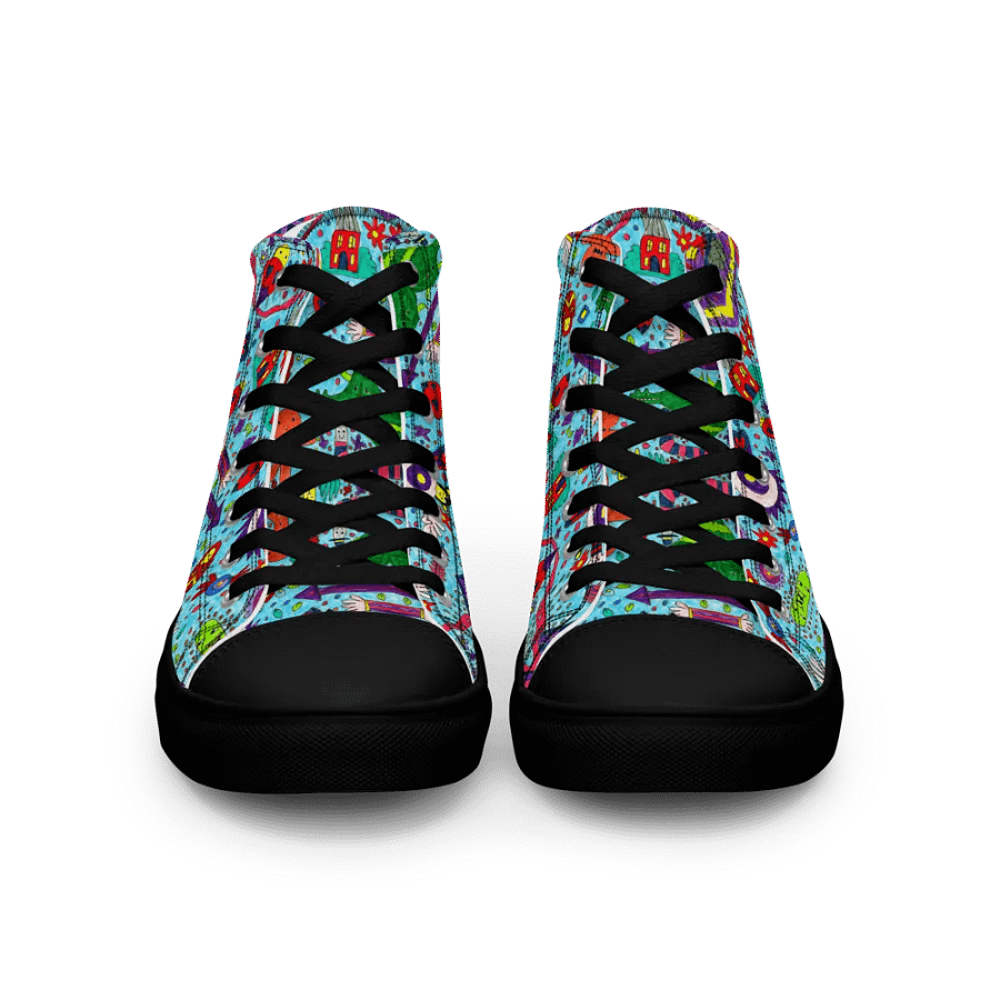 Abstract Doodle Characters Ladies High Top Canvas Shoes product image (9)