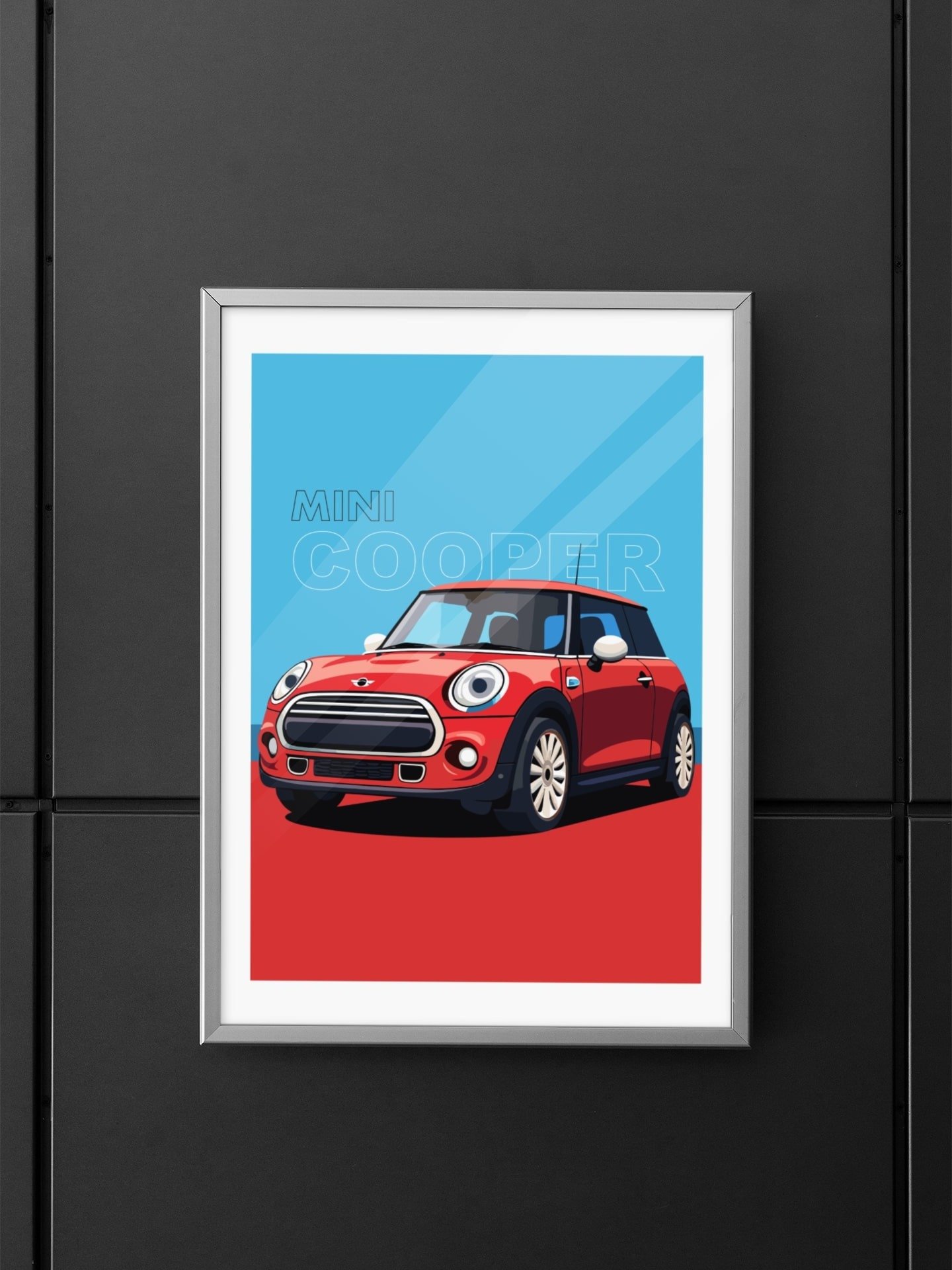 Iconic Mini Cooper Wall Art Print, Classic British Car Poster, Modern Vehicle Illustration, Auto Enthusiast Gift, Retro Car Collector Decor product image (5)