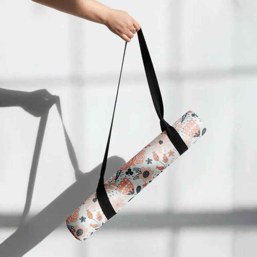 Orange Floral Boho Yoga Mat by Treasure Pie product image (8)